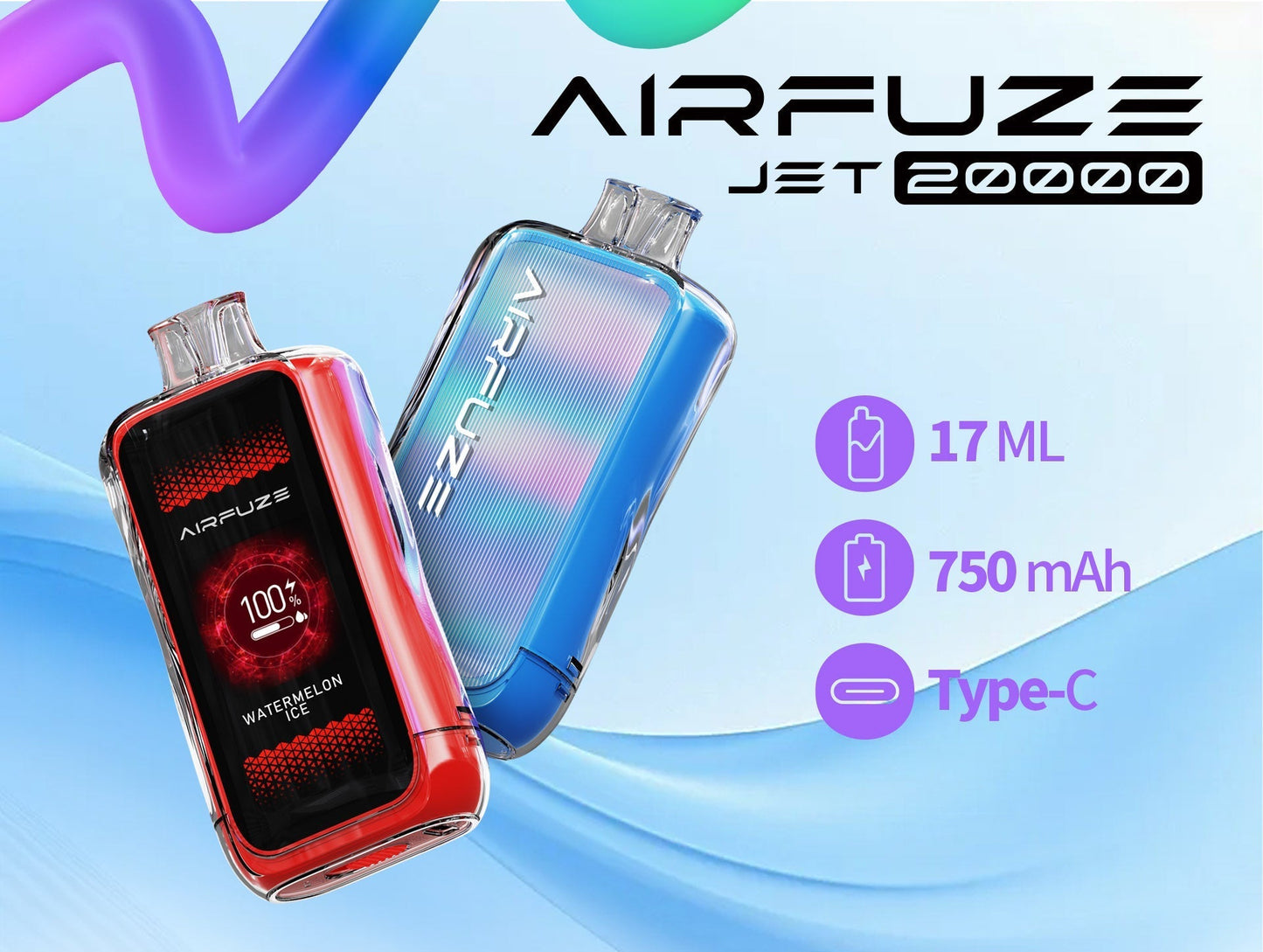 AIRFUZE Jet 20000 Rechargeable Disposable Device 20000 Puffs